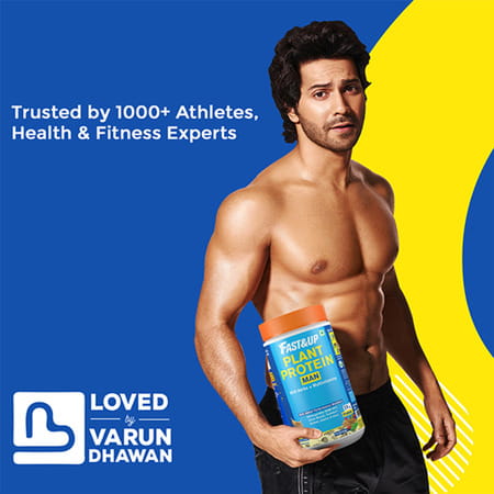 Fast&Up Plant Protein For Man - Vegan Protein Drink For Man - Creamy Vanilla Flavor -15 Servings