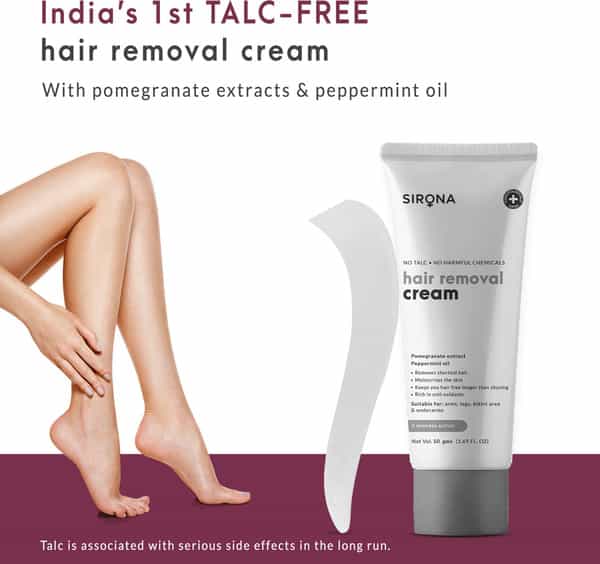 Sirona Hair Removal Cream - 50 Gms No Talc & No Chemical Actives
