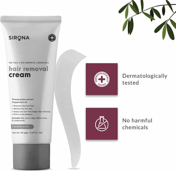 Sirona Hair Removal Cream - 50 Gms No Talc & No Chemical Actives