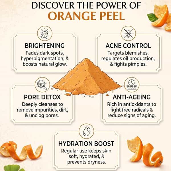 Arka Pure Life 100% Natural Orange Peel Powder For Skin Brightening & Face Glow (200G)