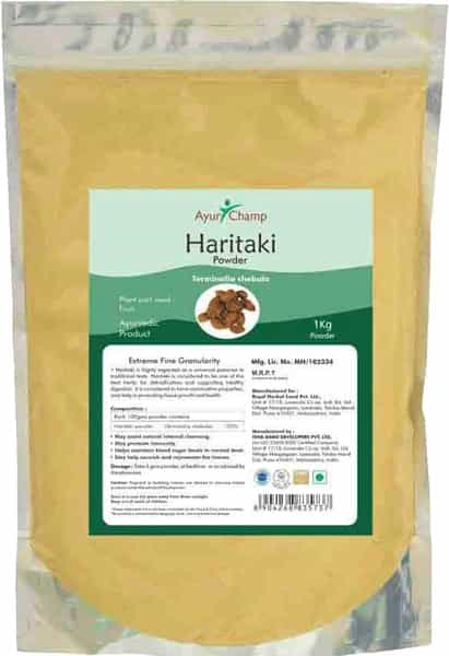 Ayur Champ - Pack Of 5 - Haritaki Powder | Haritaki Churna Powder (Terminalia Chebula) - 1 Kg