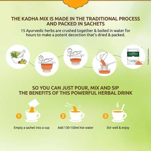 Saffola Immuniveda Kadha Mix- 80G (20 Sachets X 4G ) | Immunity Booster Herbal Tea With Ayush Kwath