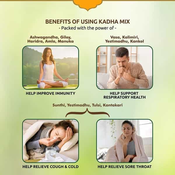 Saffola Immuniveda Kadha Mix- 80G (20 Sachets X 4G ) | Immunity Booster Herbal Tea With Ayush Kwath