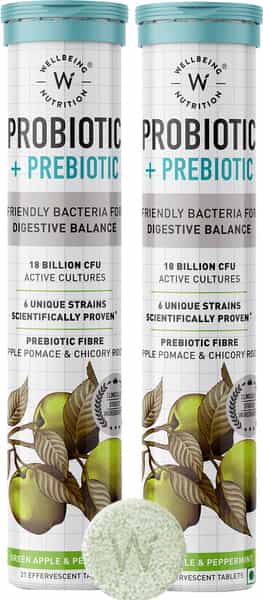 Wellbeing Nutrition Daily Probiotic+Prebiotic Plant Based 18 Billion Cfu 6 Strains Pack Of 2X21 Tab