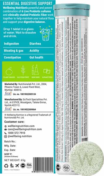 Wellbeing Nutrition Daily Probiotic+Prebiotic Plant Based 18 Billion Cfu 6 Strains Pack Of 2X21 Tab