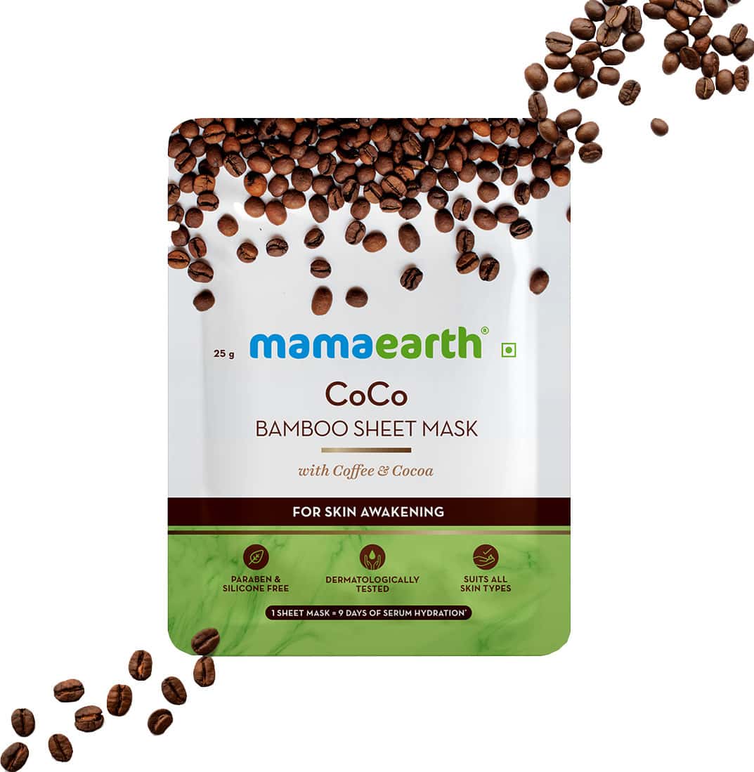 Mamaearth Coco Bamboo Sheet Mask With Coffee & Cocoa For Skin Awakening 25 G
