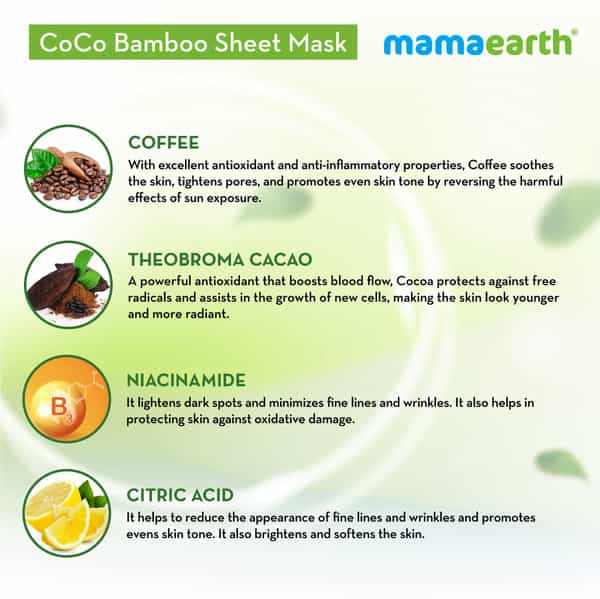Mamaearth Coco Bamboo Sheet Mask With Coffee & Cocoa For Skin Awakening 25 G