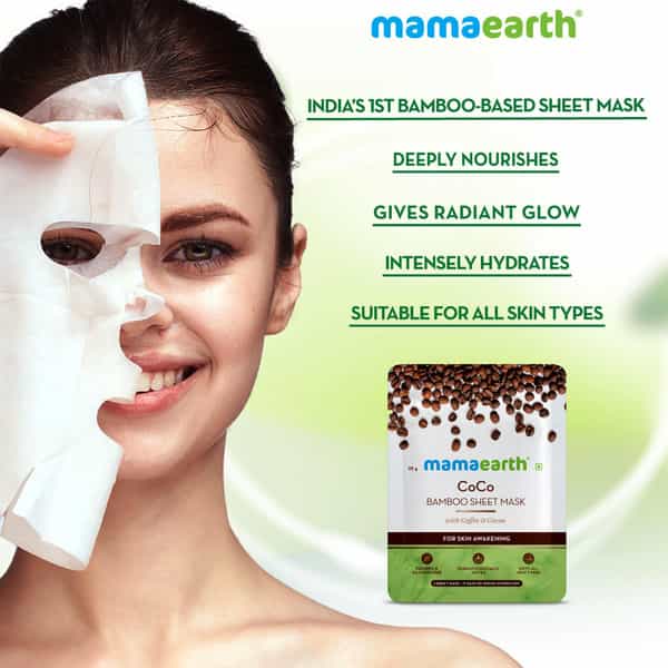 Mamaearth Coco Bamboo Sheet Mask With Coffee & Cocoa For Skin Awakening 25 G