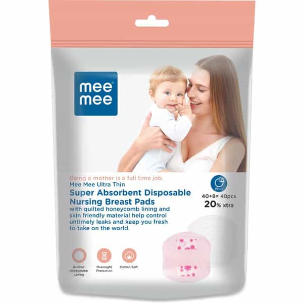 Mee Mee Ultra Thin Honeycomb Super Absorbent Disposable Nursing/Maternity Breast Pads (48 Pads)
