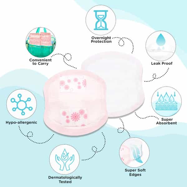 Mee Mee Ultra Thin Honeycomb Super Absorbent Disposable Nursing/Maternity Breast Pads (48 Pads)