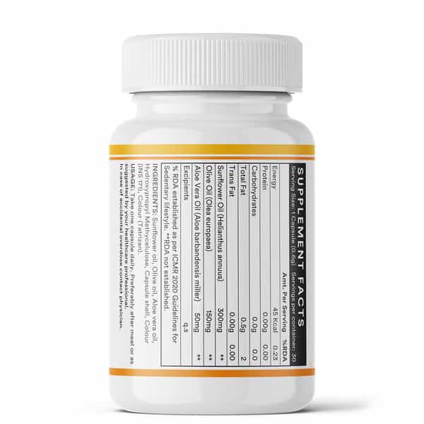 Inlife Plant Based Natural Vitamin E Oil For Face Hair Skin And Immunity Women &Men-30 Veg Capsules