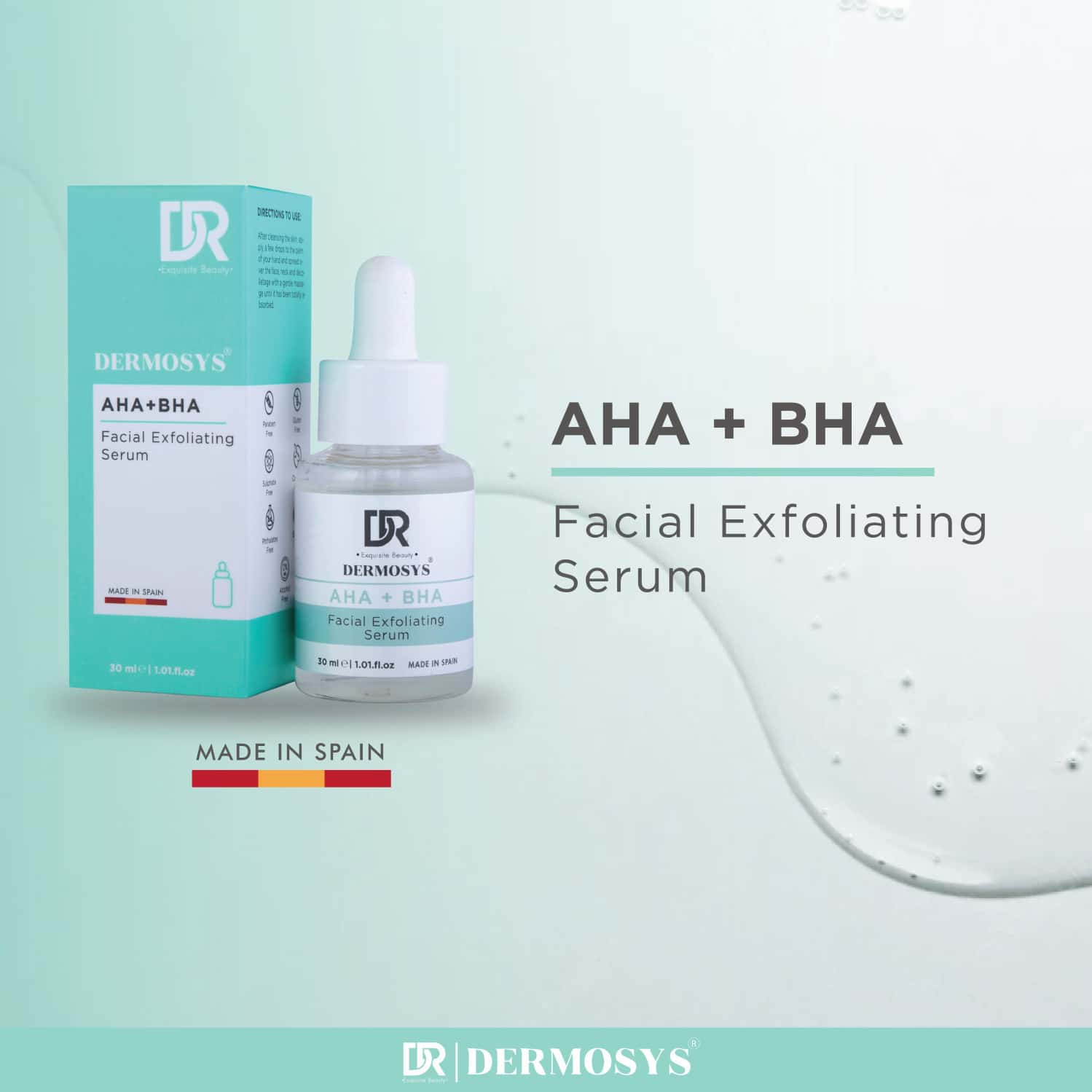 Buy DERMOSYS AHA+BHA FACIAL EXFOLIATING SERUM FOR GLOWING SKIN DAILY USE FOR ALL SKIN