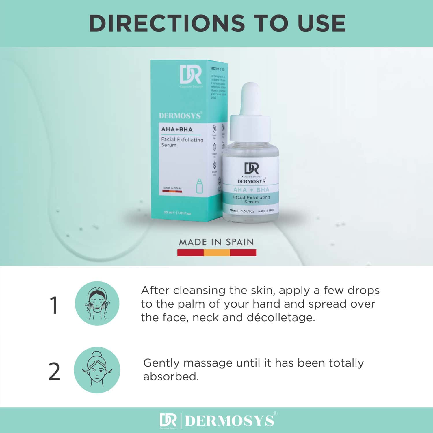 Buy DERMOSYS AHA+BHA FACIAL EXFOLIATING SERUM FOR GLOWING SKIN DAILY USE FOR ALL SKIN