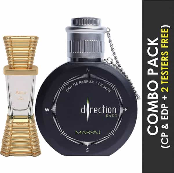 Ajmal Aura Cp 10Ml For Unisex & Maryaj Direction East Spicy Perfume 100Ml For Men