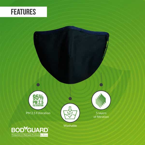 Bodyguard N95 + Pm2.5 Anti Pollution Face Mask With Activated Carbon - Small