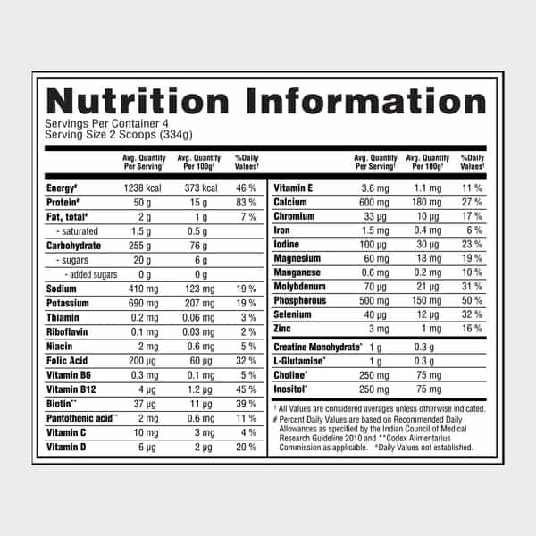 Optimum Nutrition (On) Serious Mass Weight Gain Powder - 3 Lbs 1.36 Kg (Vanilla)