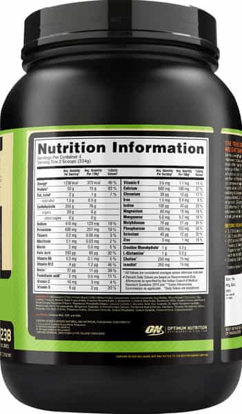 Optimum Nutrition (On) Serious Mass Weight Gain Powder - 3 Lbs 1.36 Kg (Vanilla)