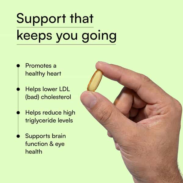 Hk Vitals Vegetarian Omega-3 Supplement (60 Capsules) | 1000Mg With 100Mg Algal Dha