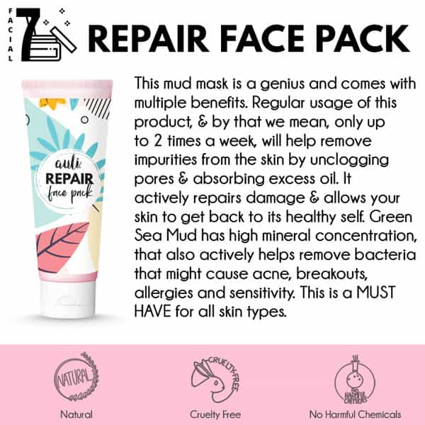 Auli Face Pack Deep Cleasing Pore Minimsing And Complexion Brightening Formula - 100Gm