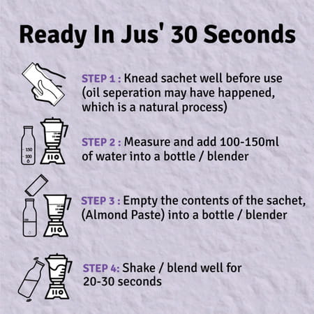 Jus Amazin 30 Second Almond Drink Unsweetened (10x25g Sachet)|1 Sachet = 1 Glass Of Almond Drink