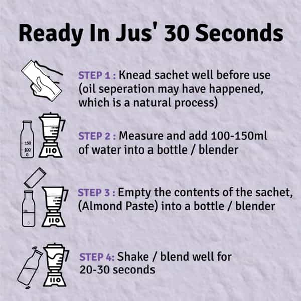 Jus Amazin 30 Second Almond Drink Unsweetened (10X25g Sachet)|1 Sachet = 1 Glass Of Almond Drink