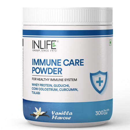 Inlife Immune Care / Booster Protein Powder Whey Protein With Ayurvedic Herbs-300g(Vanilla Flavour)