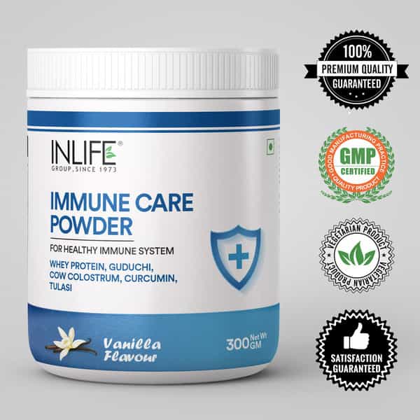 Inlife Immune Care / Booster Protein Powder Whey Protein With Ayurvedic Herbs-300G(Vanilla Flavour)