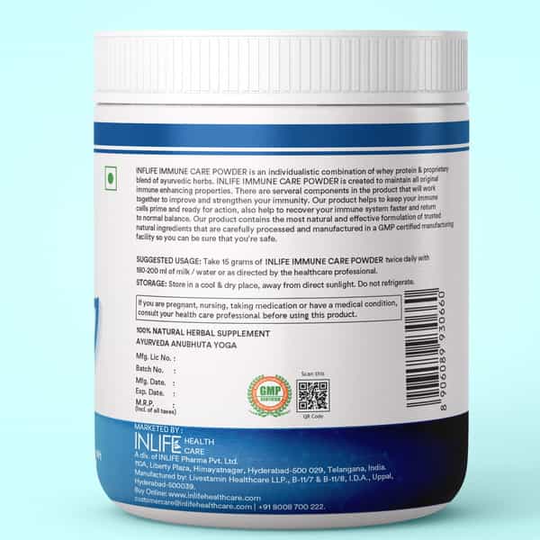 Inlife Immune Care / Booster Protein Powder Whey Protein With Ayurvedic Herbs-300G(Vanilla Flavour)