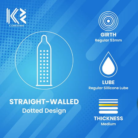 K2 Condoms Banana Flavoured With Dotted-Rings Condom - 10'S (Pack Of 2)