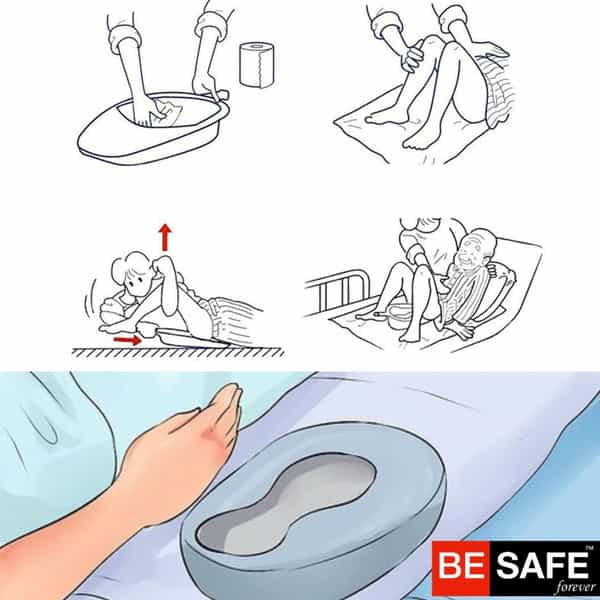 Besafe Forever Patient Bedpan/Urine Pot For Adult Men/Women Black