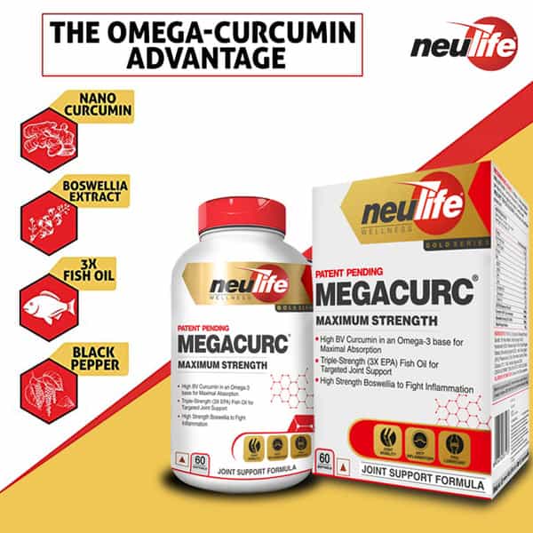 Neulife Megacurc Nano-Curcumin + Triple Strength Fish Oil W/10X Strength Boswellia 60Ct