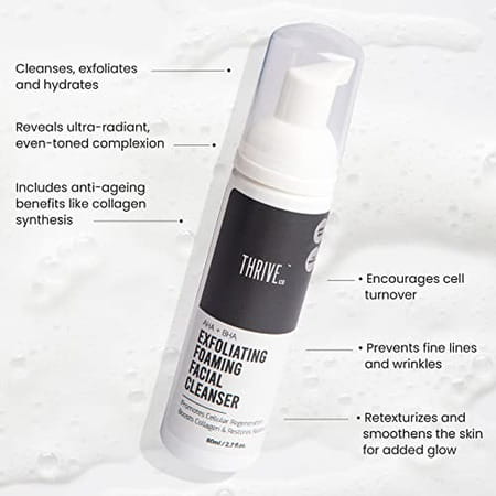 Thriveco Exfoliating Foaming Face Wash With Aha+Bha | 80 Ml X Pack Of 1