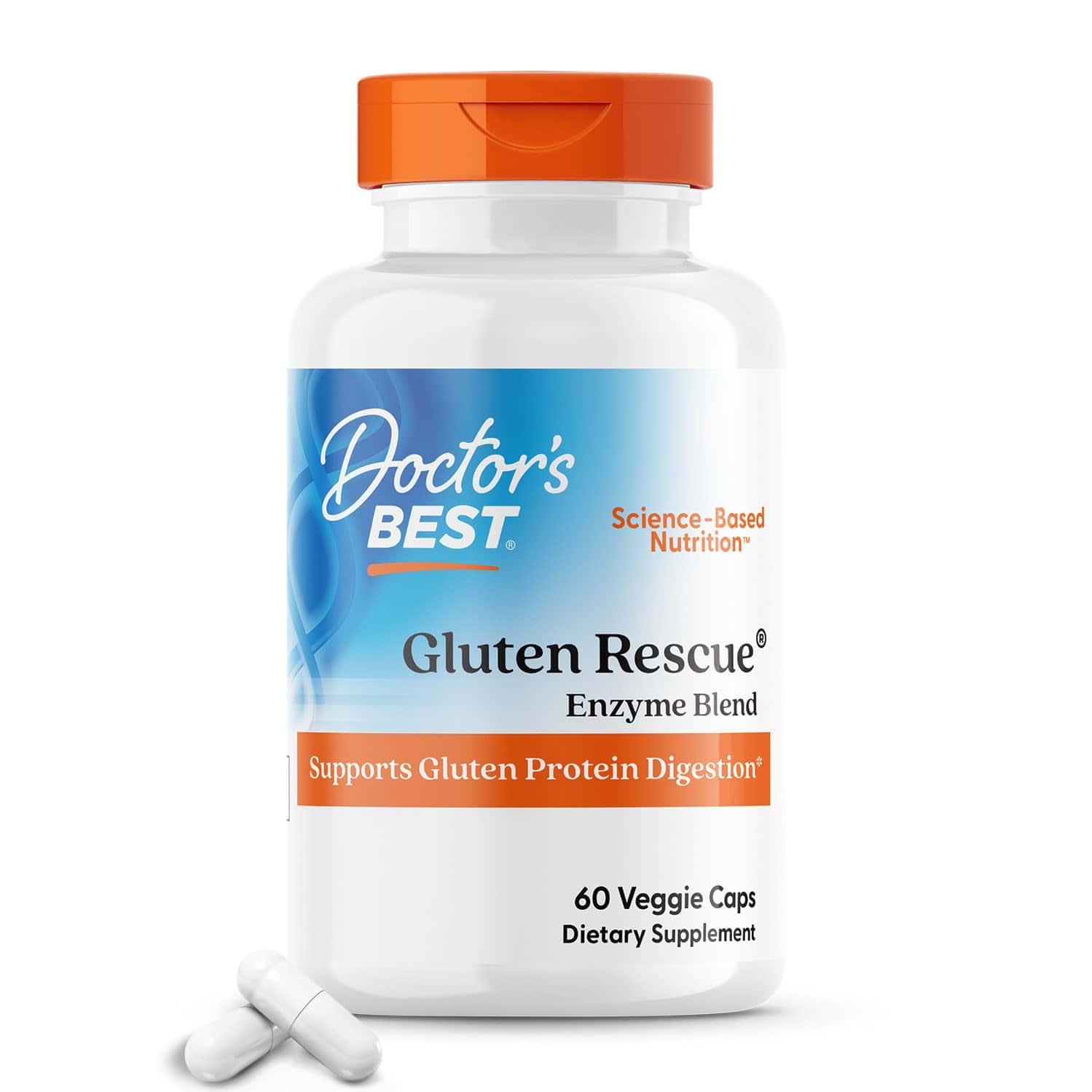 Doctor's Best Gluten Rescue With Glutalytic | Non-gmo | Vegan | 60 Count (pack Of 1)