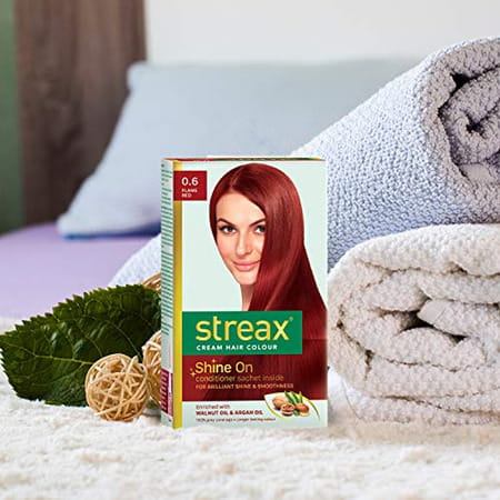 Streax Cream Hair Color For Unisex 60ml - 0.6 Flame Red (Pack Of 16)