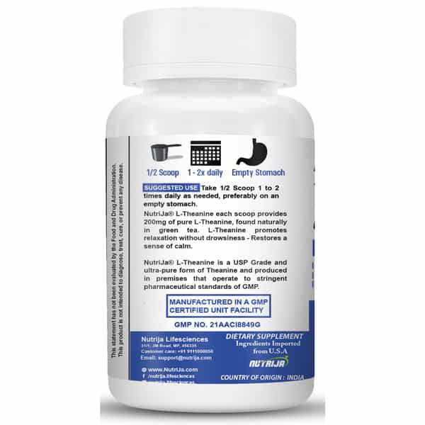 Nutrija L-Theanine (Usp Grade) 100% Pure Powder (50 Grams)