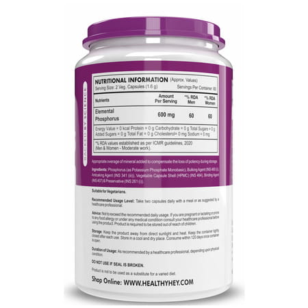 Healthyhey Nutrition Phosphorus - Support Bone Health - 120 Veg. Capsules