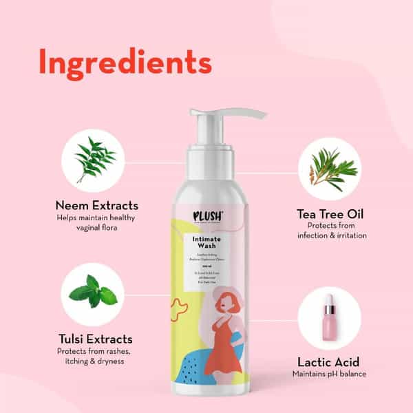 Plush All Natural Intimate & Vaginal Wash For Women | Rich Tea Tree Oil & Neem Extract |