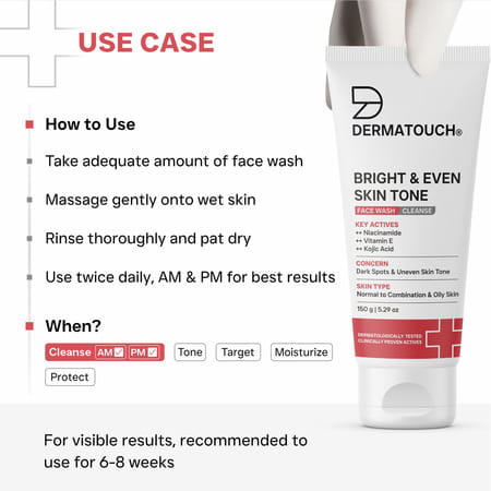 Dermatouch Dailyglow Bright & Even Skin Tone Face Wash - 150g