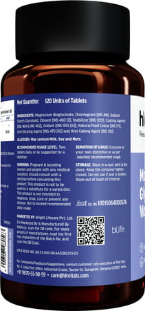 Hk Vitals Magnesium Glycinate Women (1682mg) | 120 Tablets | Helps In Cramps