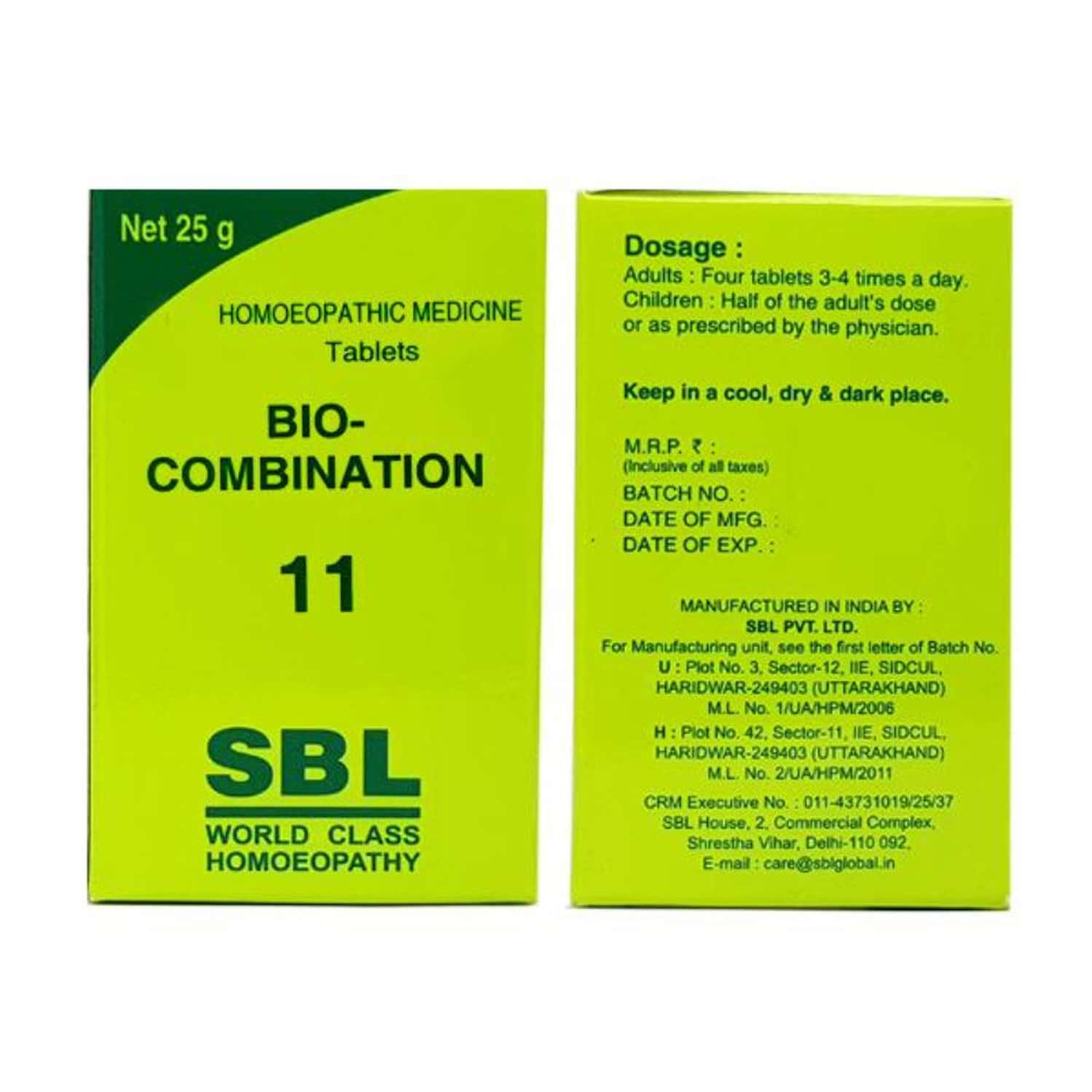 Sbl Bio-combination 11 Tablet 25 Gm Pack Of 2