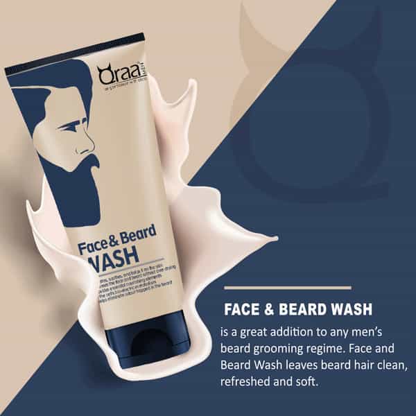 Qraa Men Face And Beard Wash With Tea Tree Oil | With Aloe Vera & Vitamin-E - 100 G