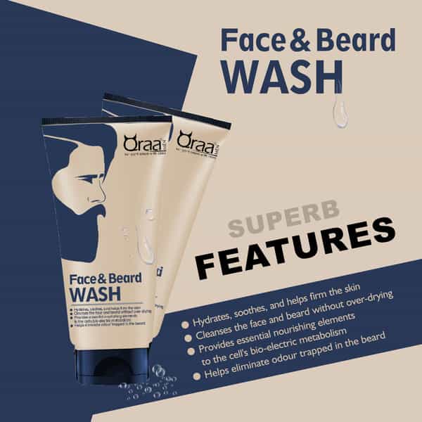 Qraa Men Face And Beard Wash With Tea Tree Oil | With Aloe Vera & Vitamin-E - 100 G