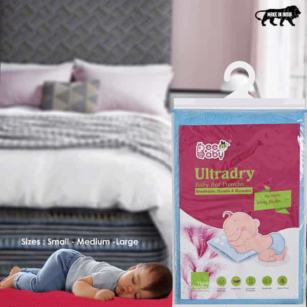 Beebaby Ultradry Waterproof Baby Bed Protector / Dry Sheet Medium Size (70Cm X 100Cm) Cobalt