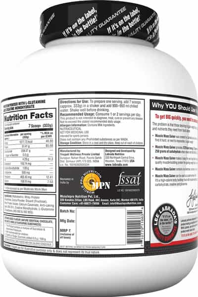 Labrada Muscle Mass Gainer - 6.6 Lbs (3Kg) (Chocolate Hazelnut)