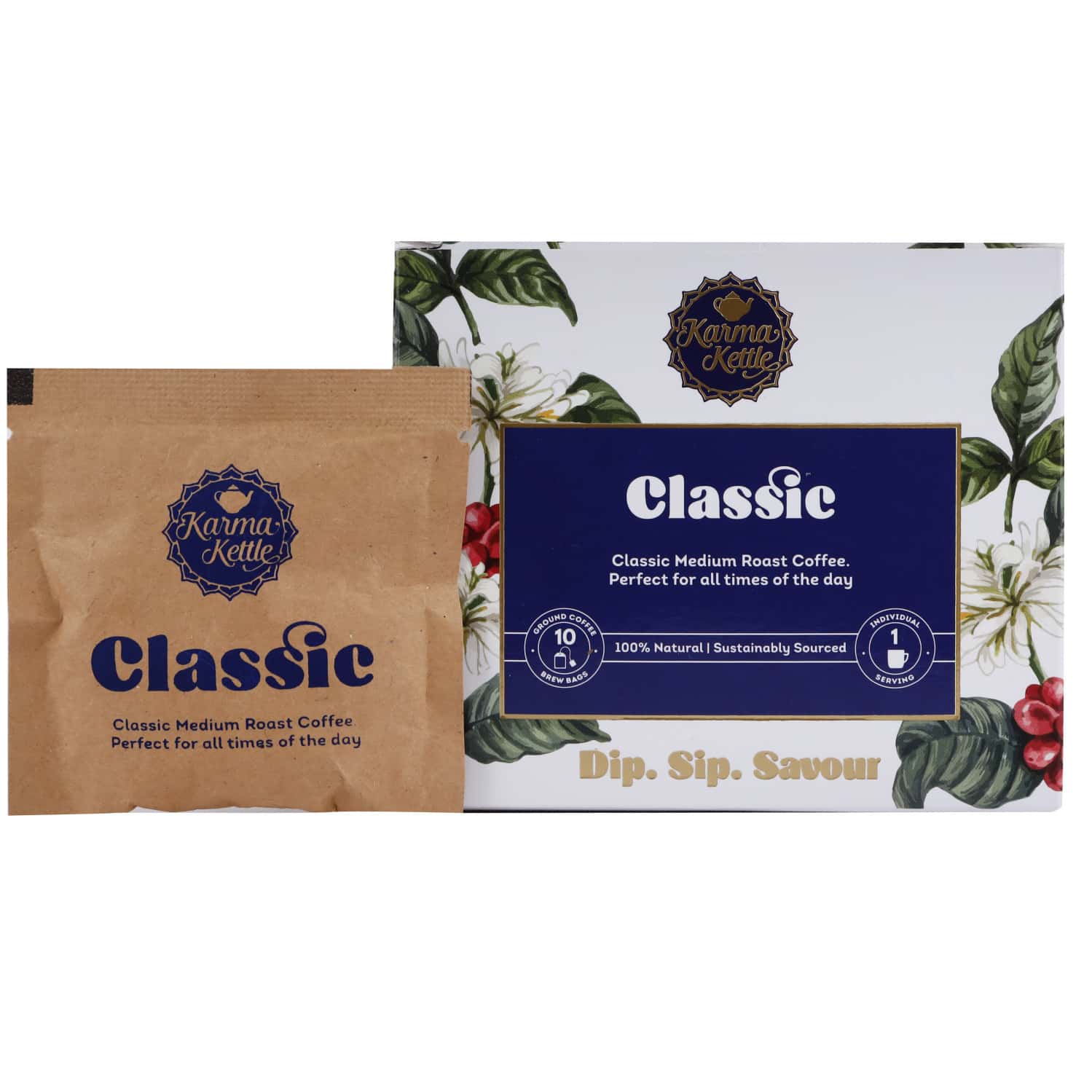 Buy KARMA KETTLE CLASSIC MEDIUM ROAST COFFEE 10 COFFEE BAGS Online