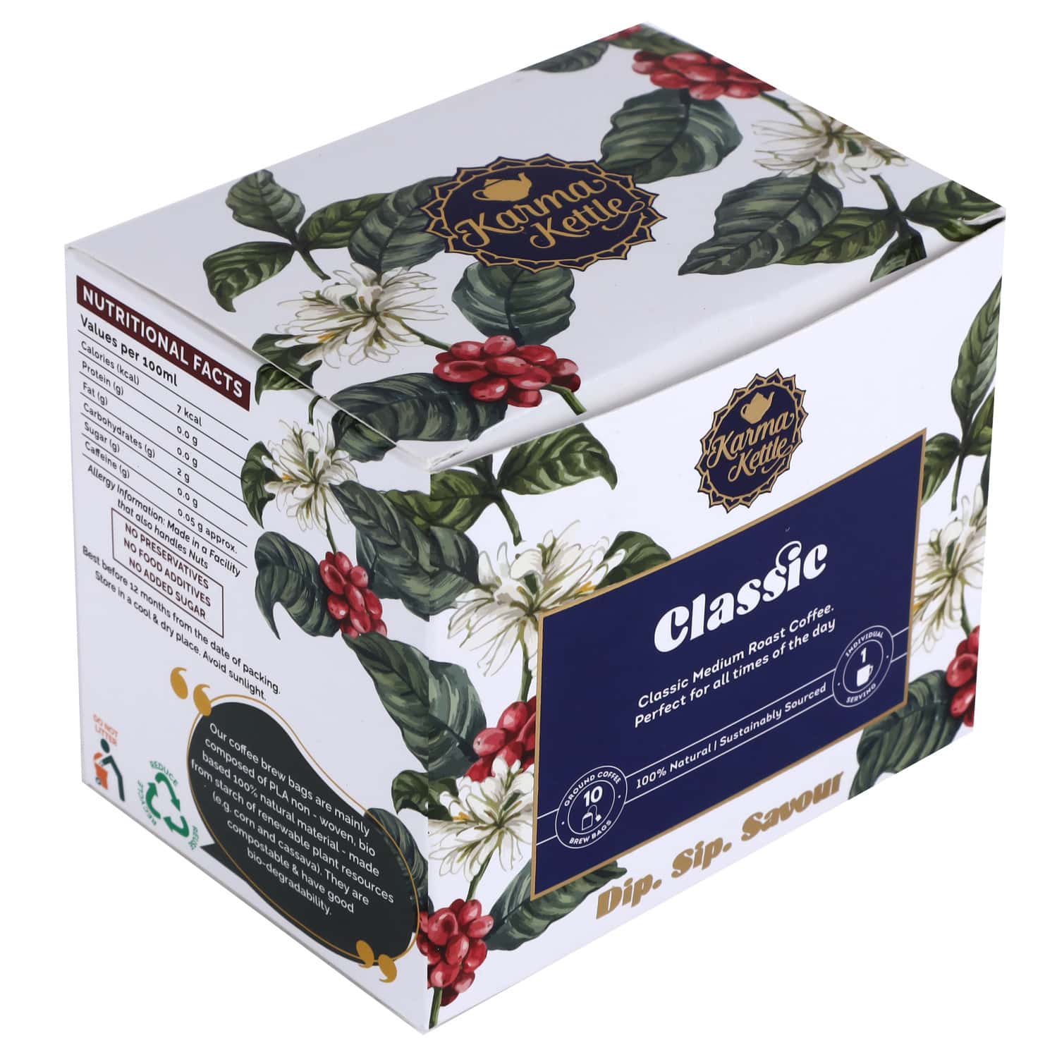 Buy KARMA KETTLE CLASSIC MEDIUM ROAST COFFEE 10 COFFEE BAGS Online