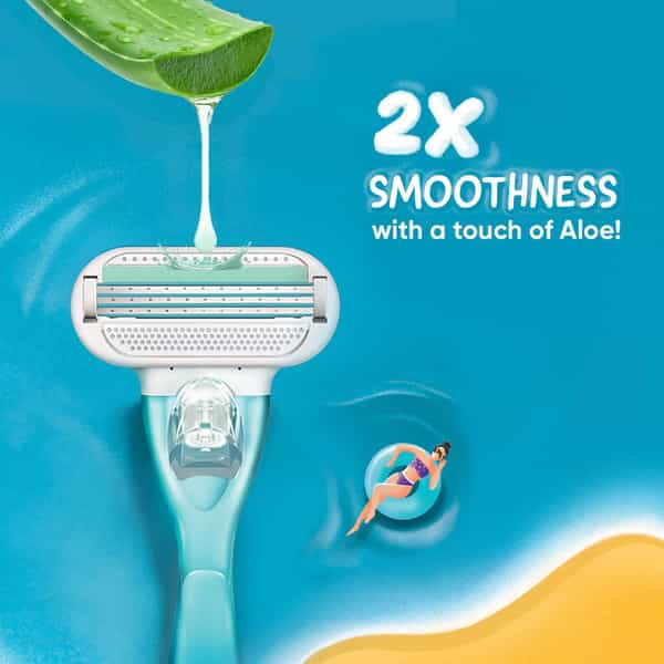 Gillette Venus Women Smooth Combo Pack | Razor Plus 3 Refills | Aloe Vera Smooth