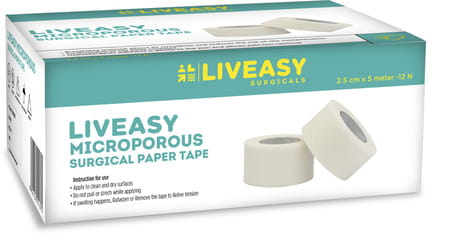Liveasy Surgical Microporus Surgical Tape 1inch* 5 Meter -pack Of 12