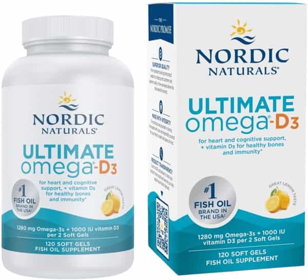 Nordic Naturals Ultimate Omega D3 | Adults | Omega 3 Lemon | 1000Mg 120 Softgels