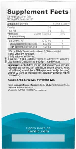Nordic Naturals Ultimate Omega D3 | Adults | Omega 3 Lemon | 1000Mg 120 Softgels